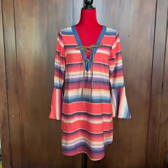 Tasha Polizzi Southwest Serape Print Shift Dress S - Picture 3 of 9